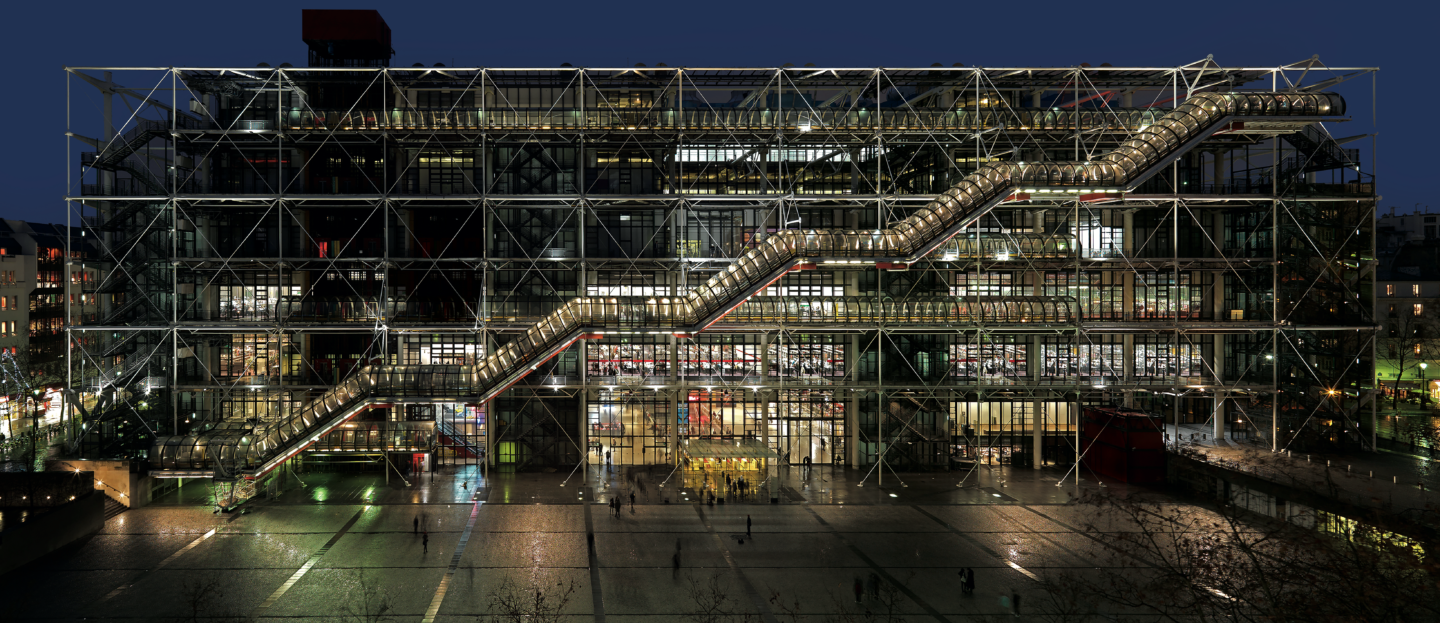 Centre Pompidou, Paris, architectes Renzo Piano und Richard Rogers, Spektakuläre Museumsbauten