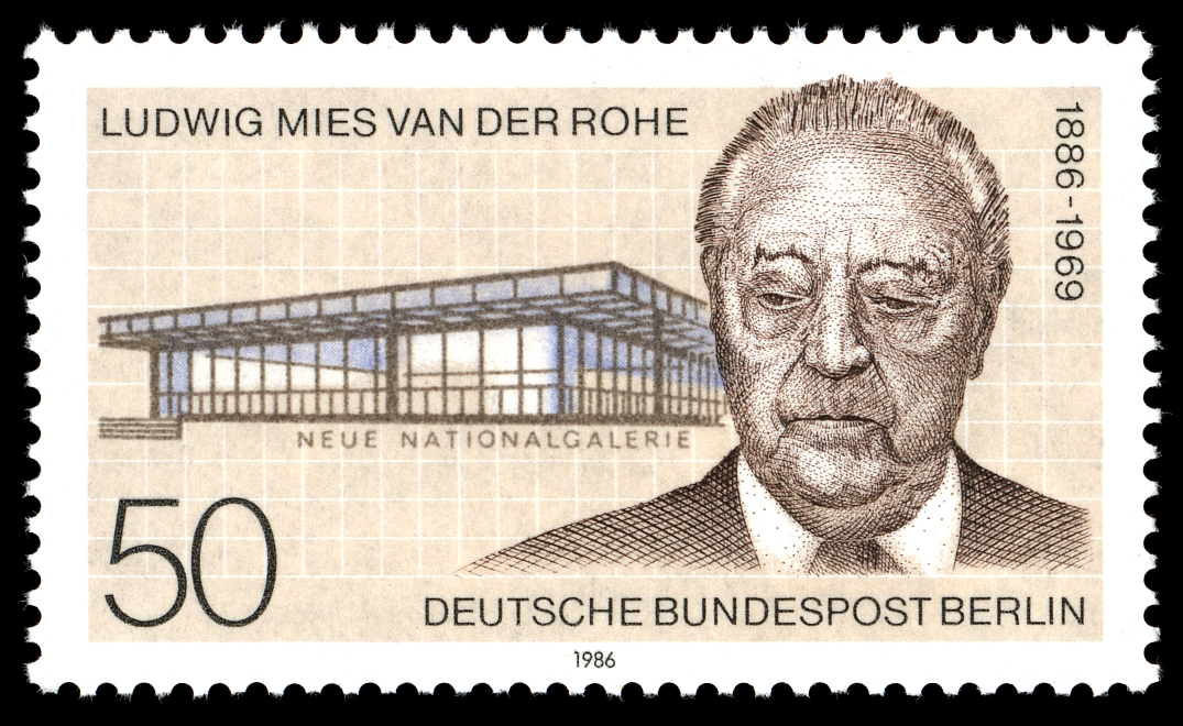 Briefmarke Mies van der Rohe, Berlin Die Neue Nationalgalerie in Berlin
