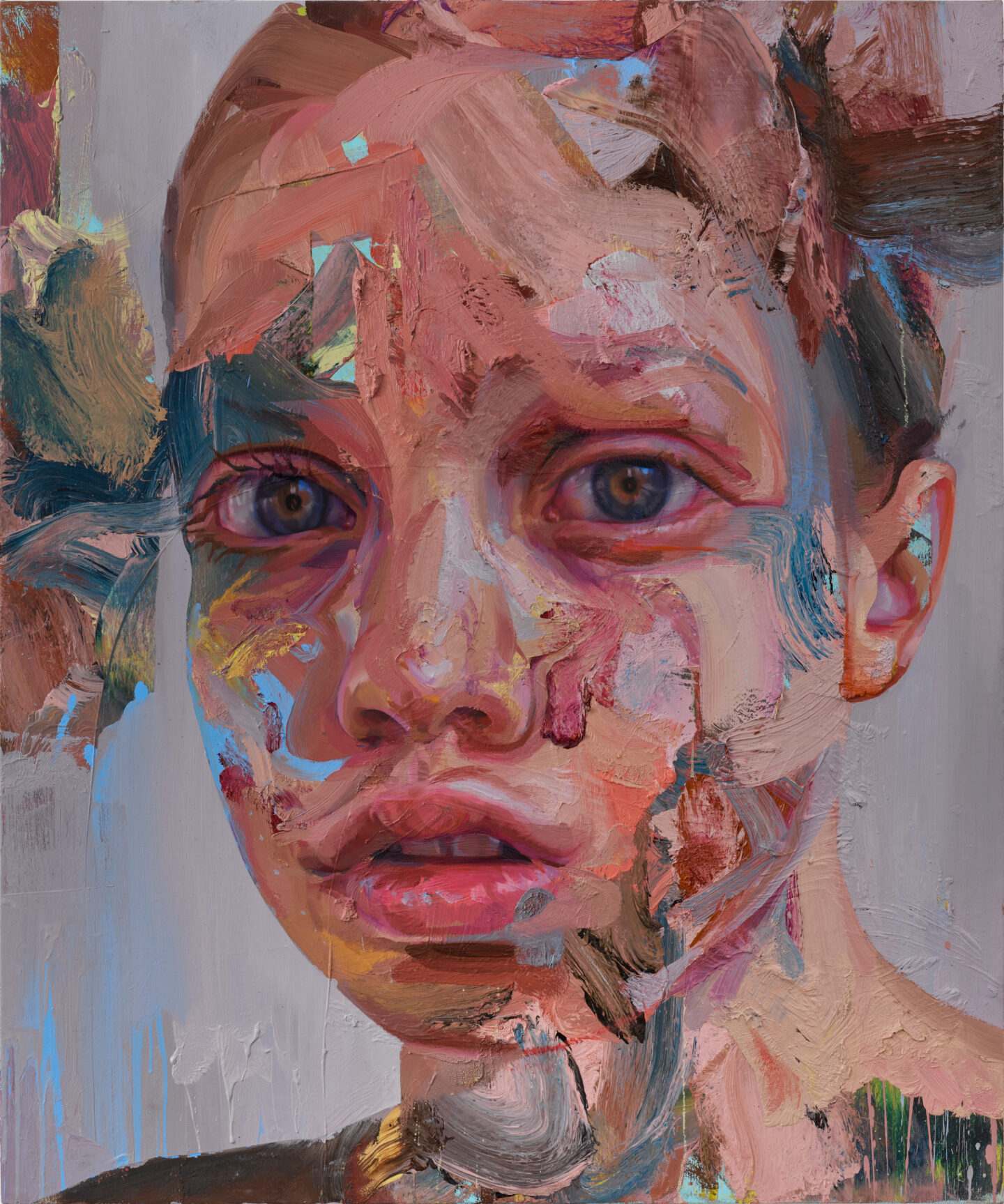 Jenny Saville
Focus, 2022–24
Oil and acrylic on canvas
47 1/4 x 39 3/8 inches (120 x 100 cm)
© Jenny Saville. All rights reserved, DACS 2026
